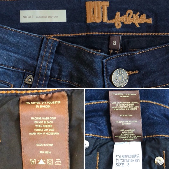 🆕👖NICOLE Hi Rise Boot Cut Dark KutFromTheKloth - Picture 16 of 16